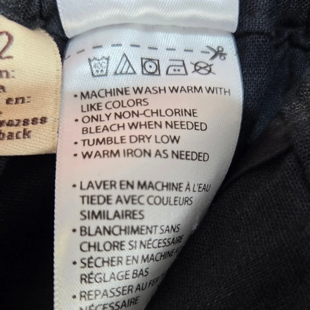 Island Passport Mens Black Linen Cotton Blend Drawstring Pants 1X32 NWT
